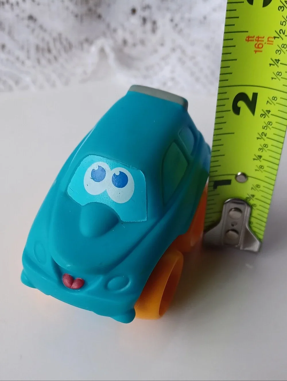 (2) PLAYSKOOL/TONKA/HASBRO WHEEL PALS CHUCK & FRIENDS GREEN RACER & BLUE CAR